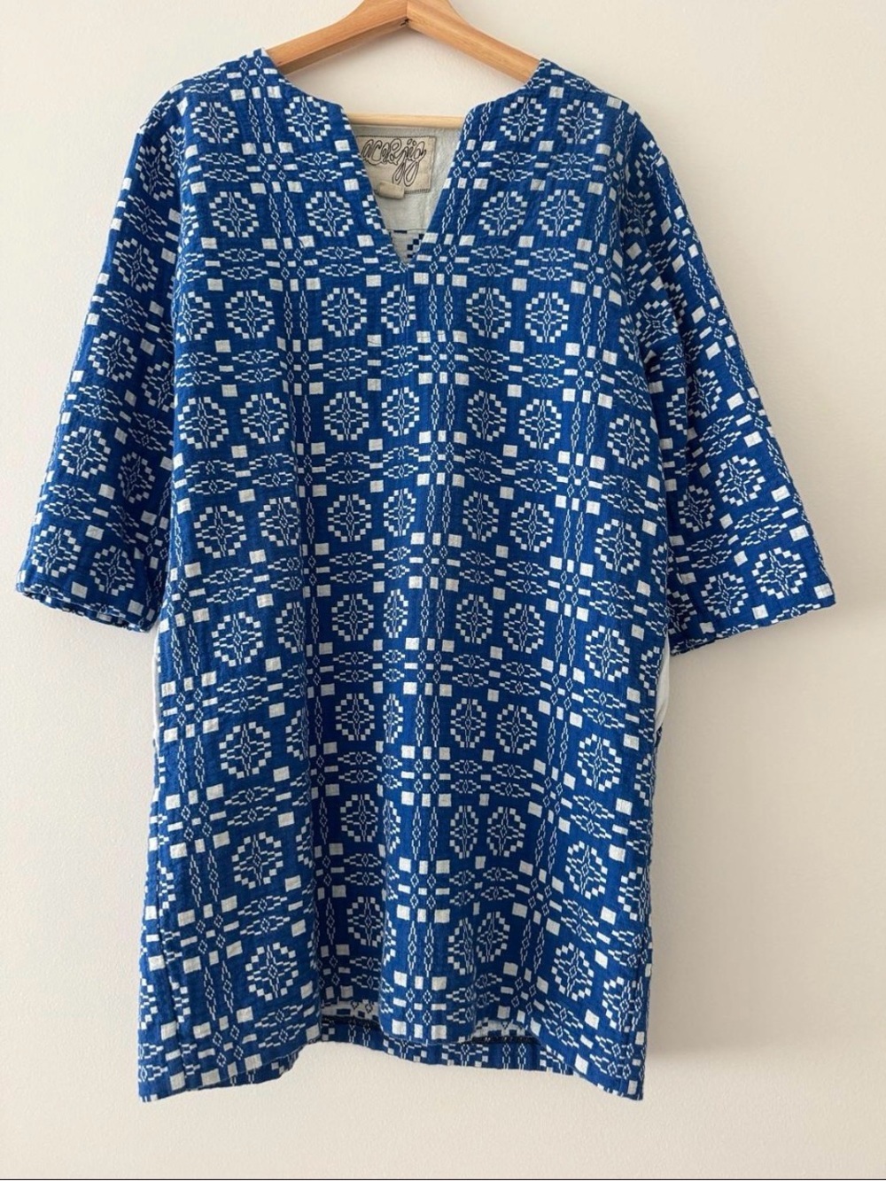 Ace + Jig Deck Dress
Cardiff Blue Geometric
Print Short Sleeve Size S